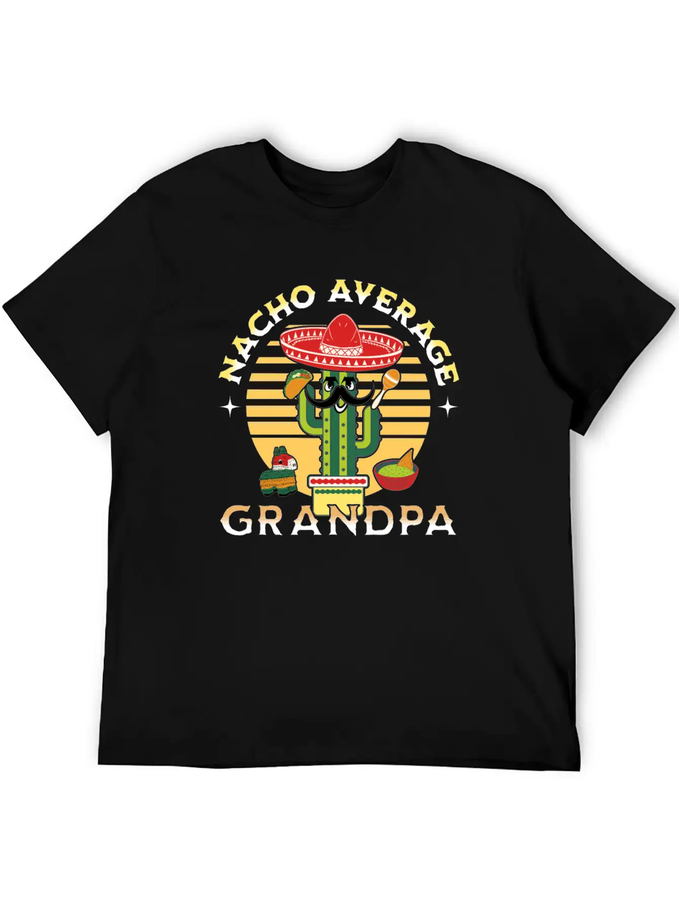 Nacho Average Mexicano Mexican Grandpa Grandad Unisex Short Sleeve Soft Cotton T-Shirt – Casual Everyday Wear