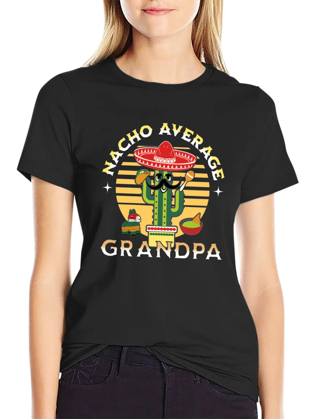 Nacho Average Mexicano Mexican Grandpa Grandad Unisex Short Sleeve Soft Cotton T-Shirt – Casual Everyday Wear