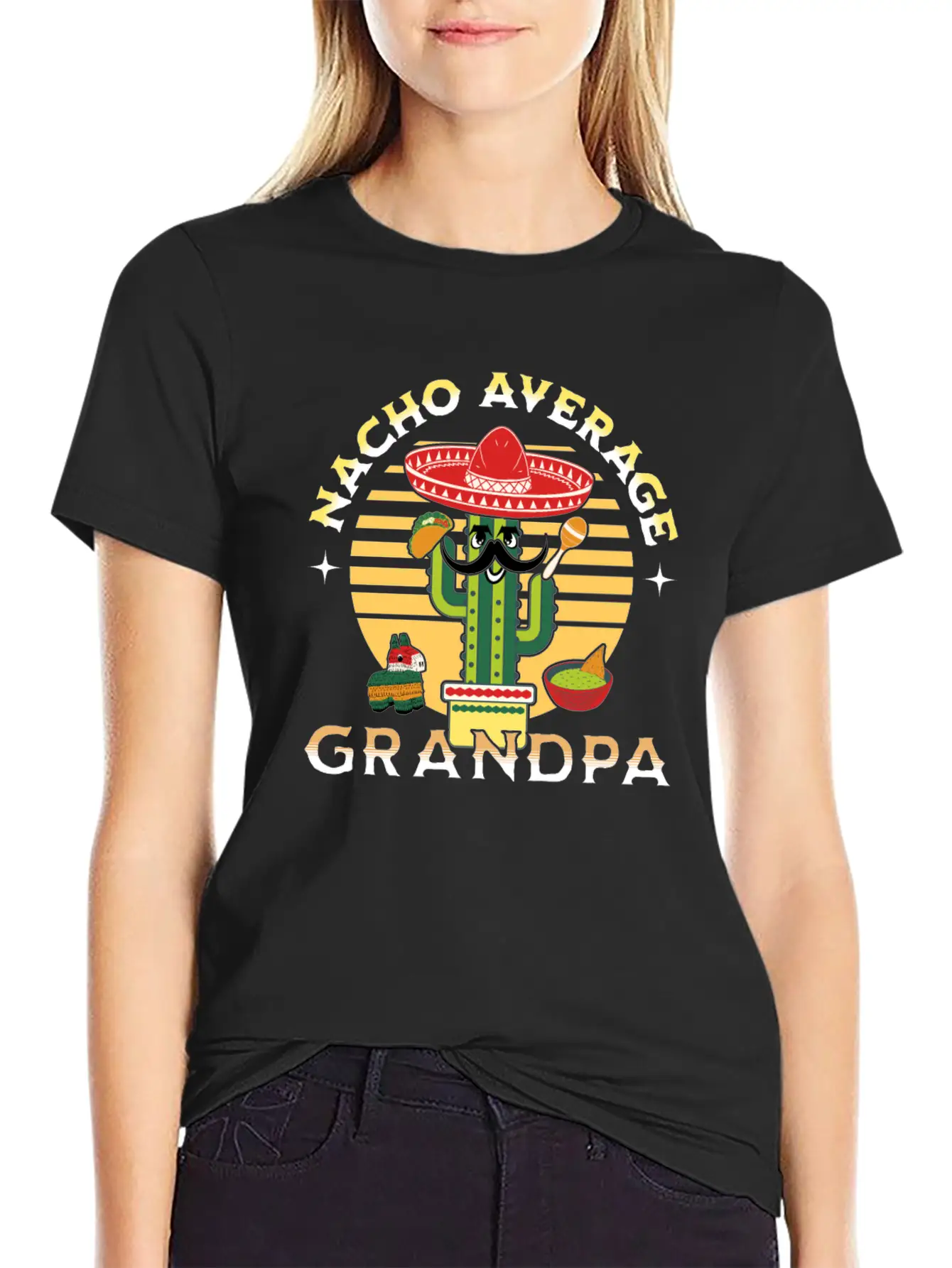 Nacho Average Mexicano Mexican Grandpa Grandad Unisex Short Sleeve Soft Cotton T-Shirt – Casual Everyday Wear
