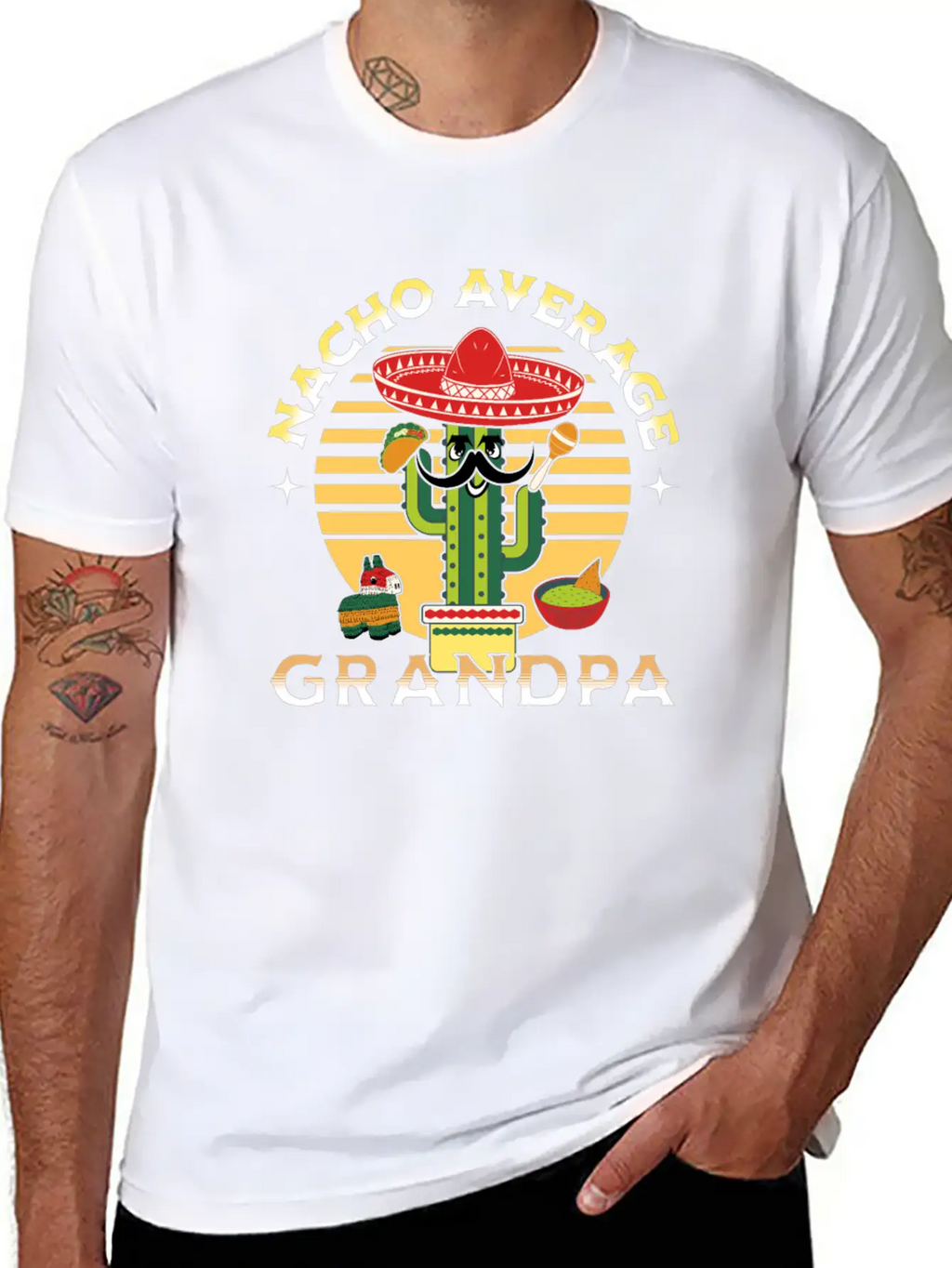 Nacho Average Mexicano Mexican Grandpa Grandad Unisex Short Sleeve Soft Cotton T-Shirt – Casual Everyday Wear