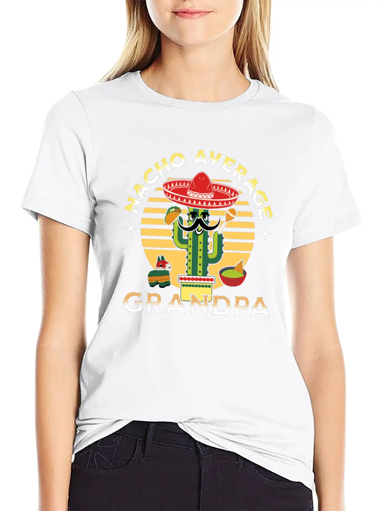 Nacho Average Mexicano Mexican Grandpa Grandad Unisex Short Sleeve Soft Cotton T-Shirt – Casual Everyday Wear