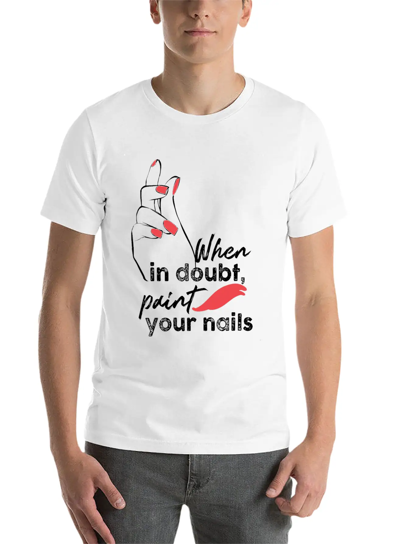 Nail Technician Fingernails Stylish Everyday T-Shirt – Unisex Basic Cotton Tee