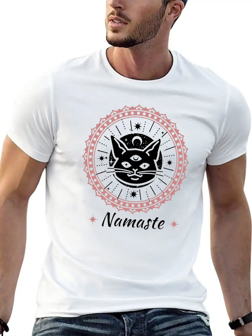 Namaste Mandala Zen Cat Tshirt And Apparel Unisex Casual T-Shirt – Clean Design For Daily Comfort