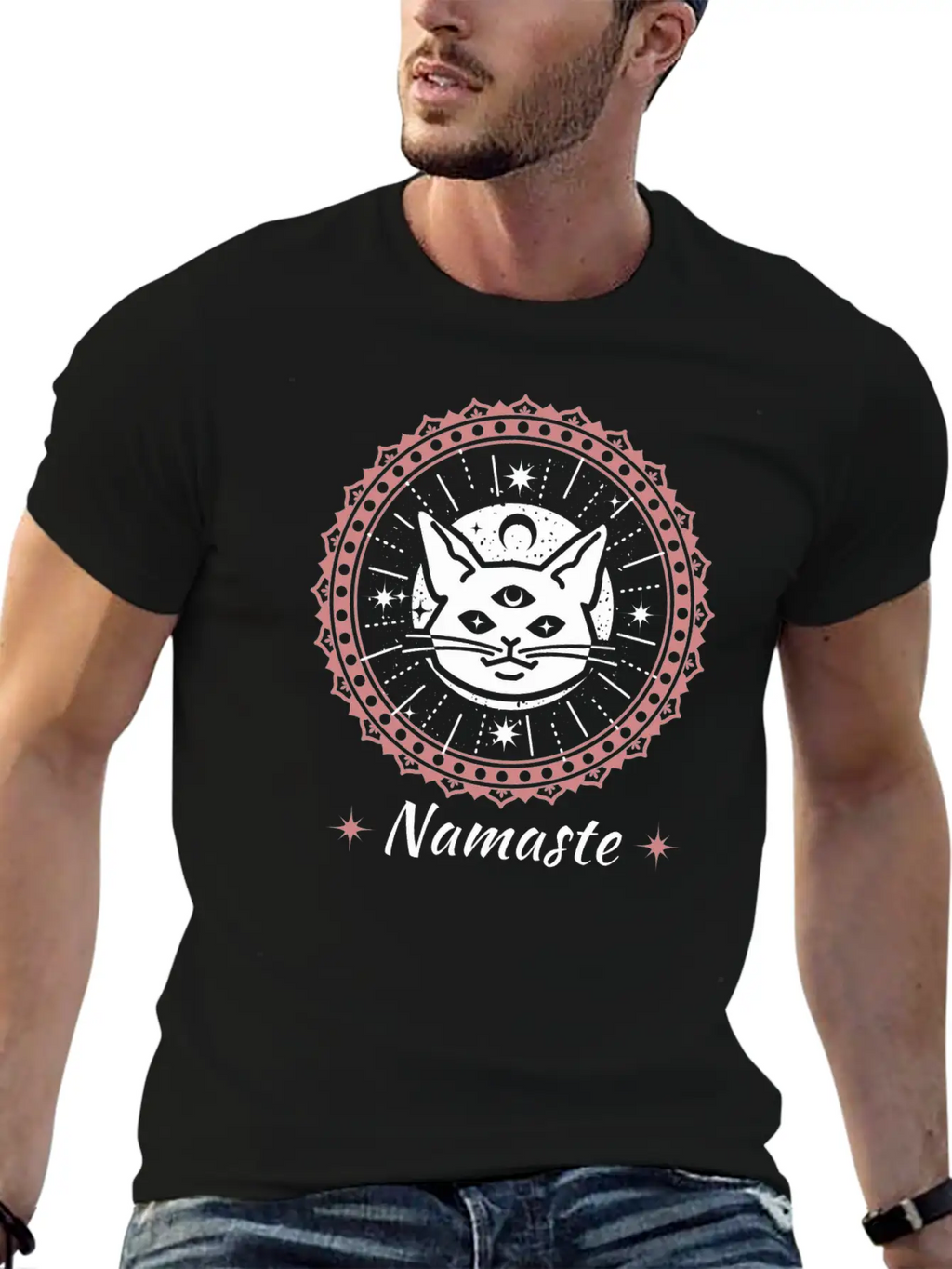 Namaste Mandala Zen Cat Tshirt And Apparel Unisex Casual T-Shirt – Clean Design For Daily Comfort