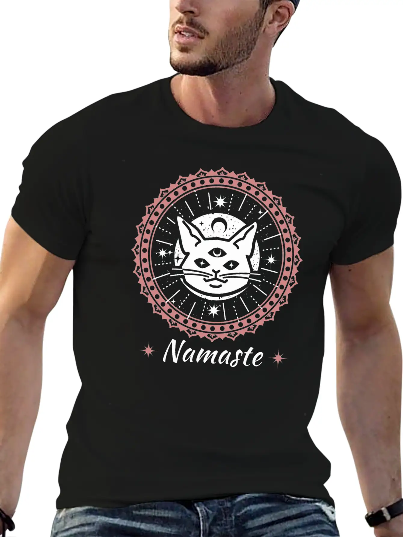 Namaste Mandala Zen Cat Tshirt And Apparel Unisex Casual T-Shirt – Clean Design For Daily Comfort