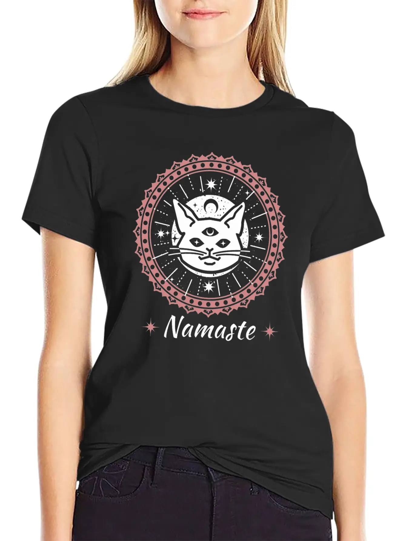 Namaste Mandala Zen Cat Tshirt And Apparel Unisex Casual T-Shirt – Clean Design For Daily Comfort