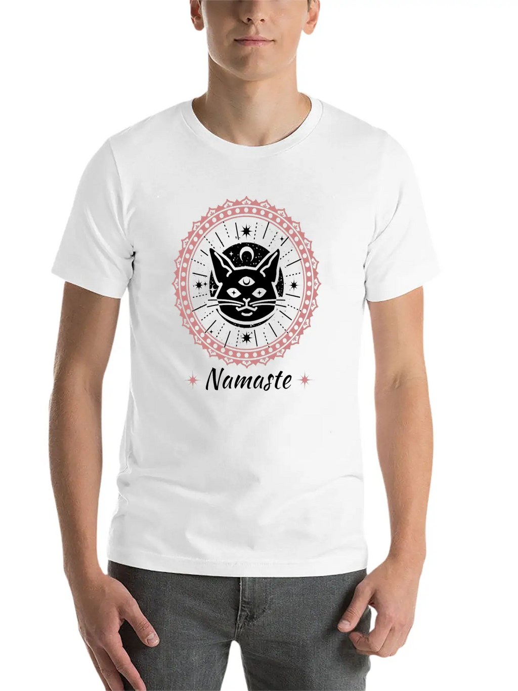 Namaste Mandala Zen Cat Tshirt And Apparel Unisex Casual T-Shirt – Clean Design For Daily Comfort