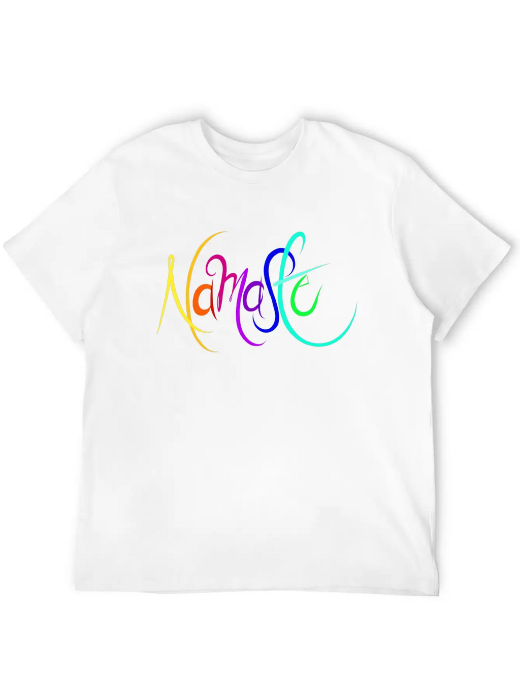 Namaste Rainbow Unisex Short Sleeve Soft Cotton T-Shirt – Casual Everyday Wear