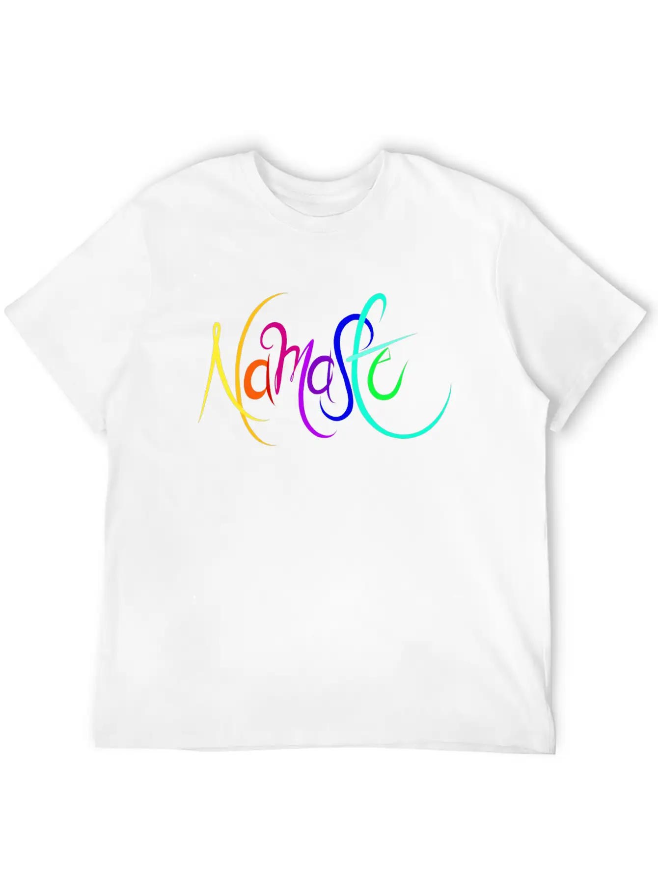 Namaste Rainbow Unisex Short Sleeve Soft Cotton T-Shirt – Casual Everyday Wear