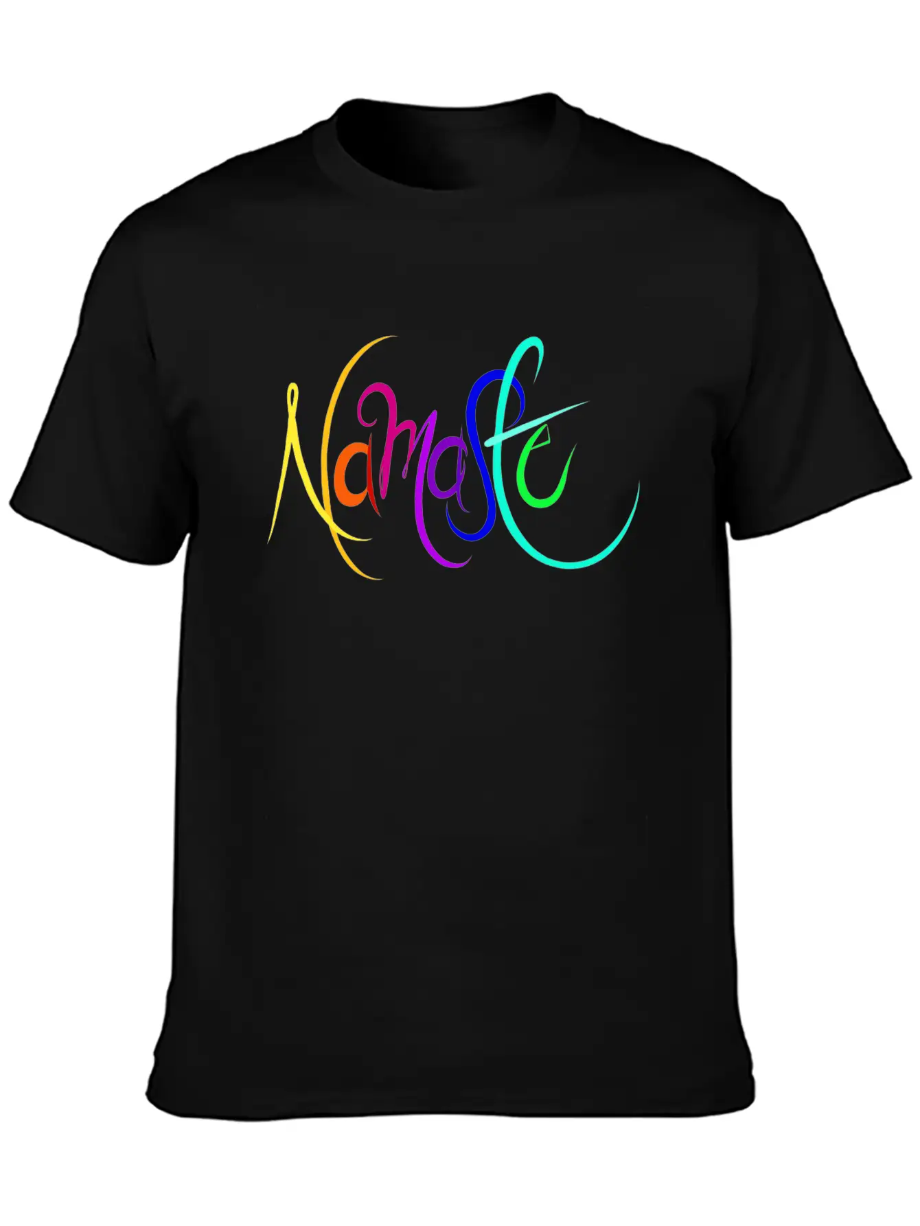 Namaste Rainbow Unisex Short Sleeve Soft Cotton T-Shirt – Casual Everyday Wear