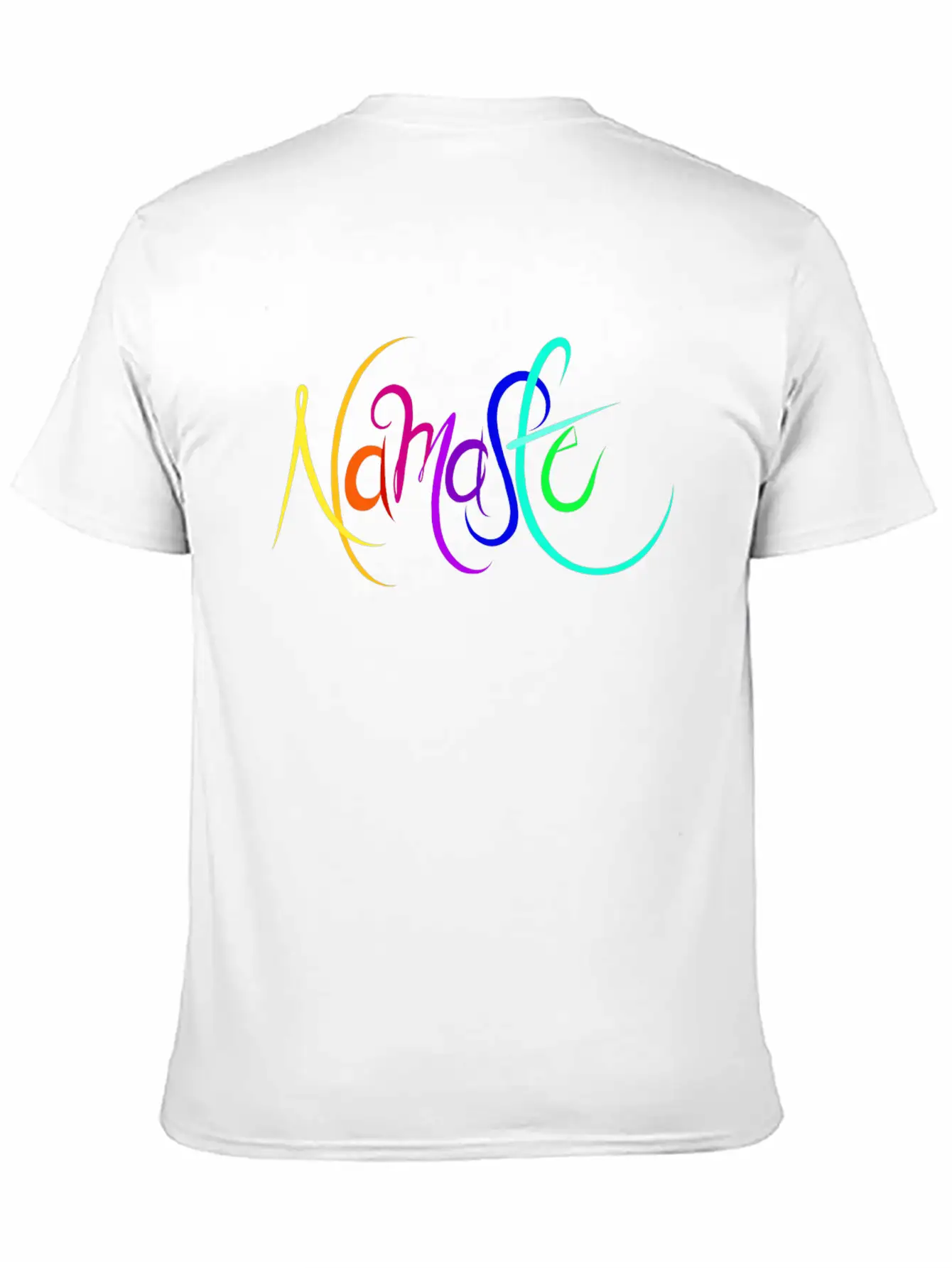 Namaste Rainbow Unisex Short Sleeve Soft Cotton T-Shirt – Casual Everyday Wear