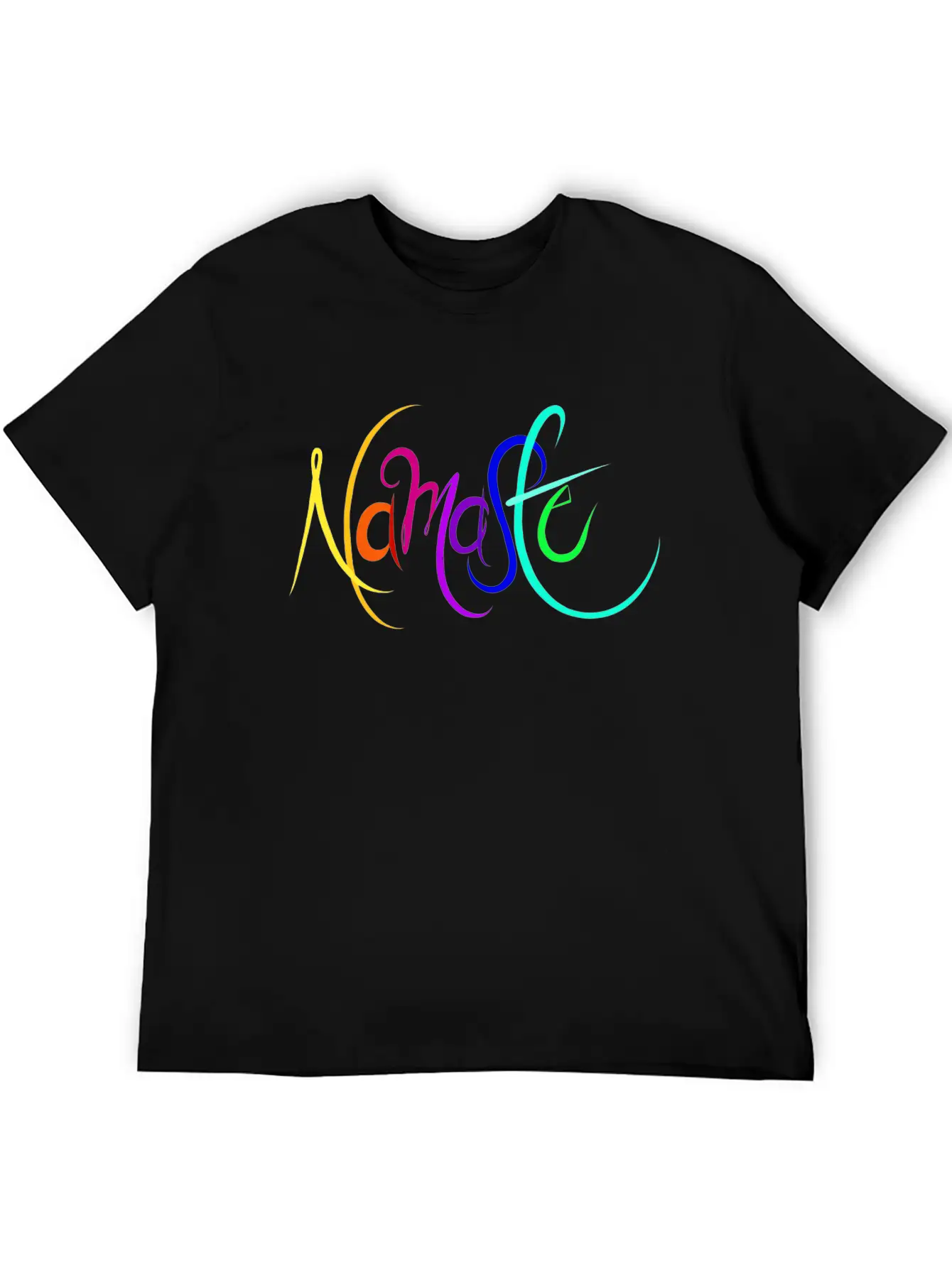 Namaste Rainbow Unisex Short Sleeve Soft Cotton T-Shirt – Casual Everyday Wear