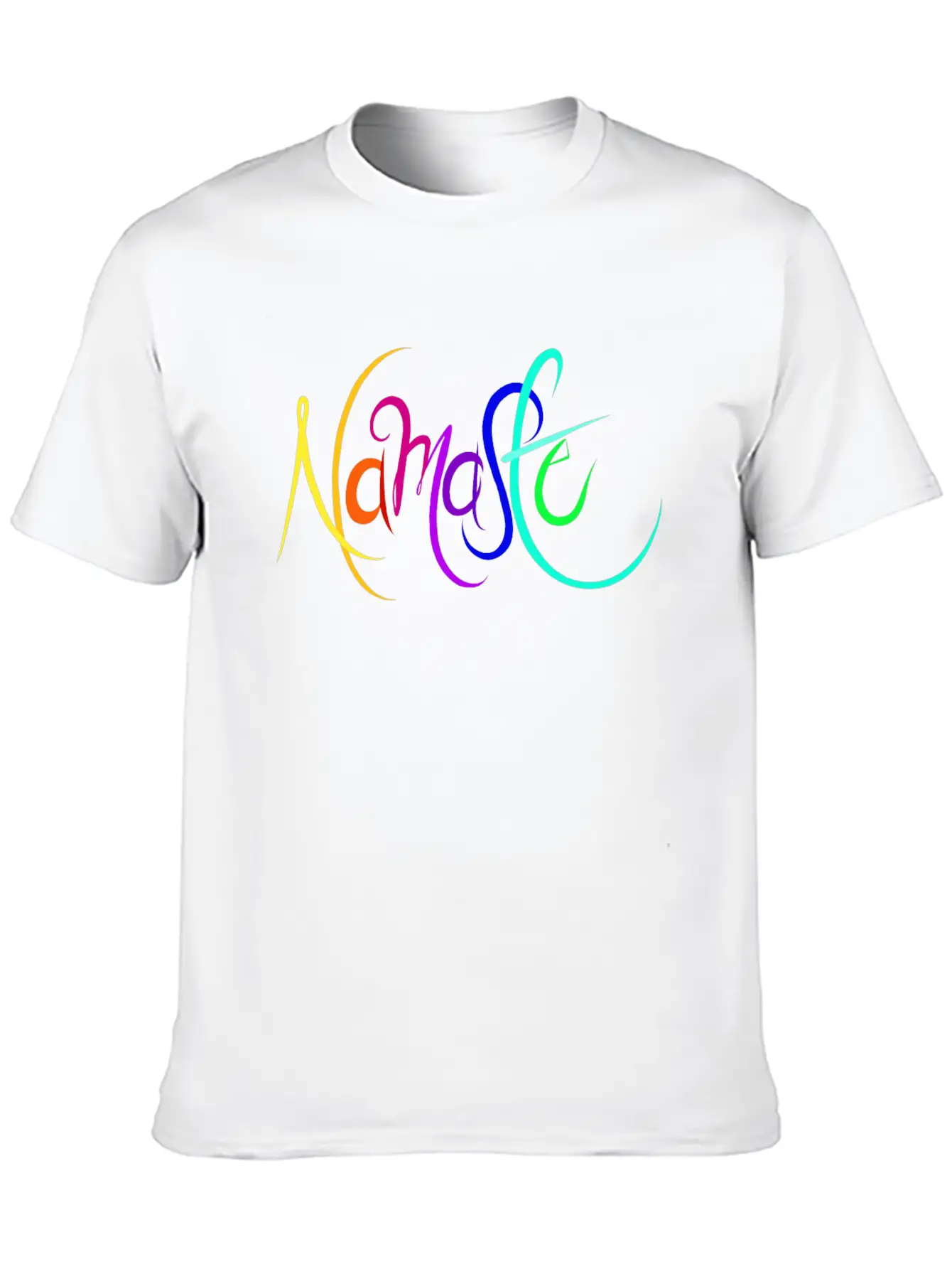 Namaste Rainbow Unisex Short Sleeve Soft Cotton T-Shirt – Casual Everyday Wear