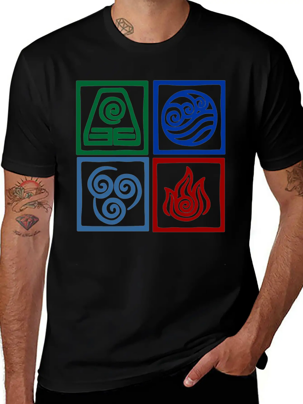 Nation Symbols Logo In Squares. Unisex Casual T-Shirt – Clean Design For Daily Comfort