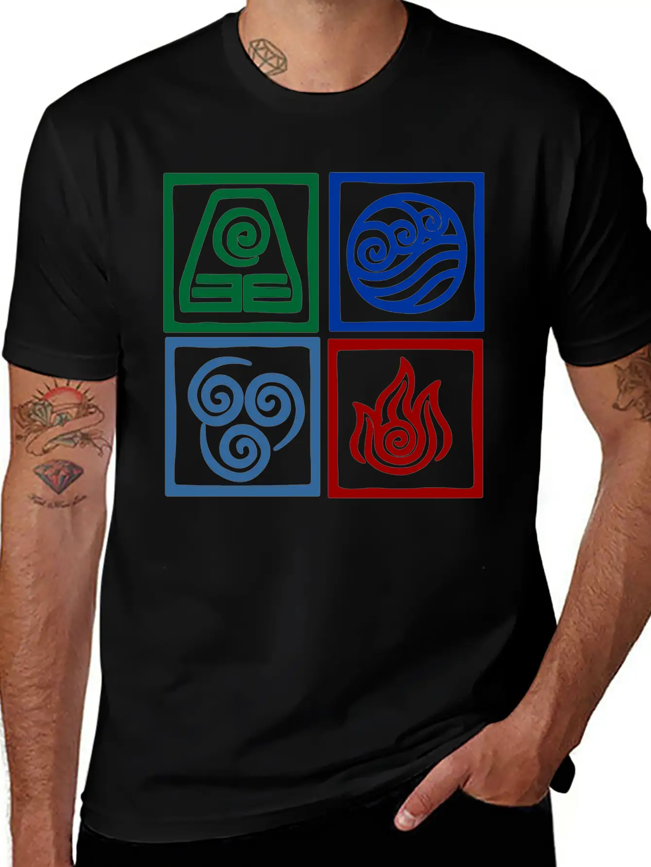 Nation Symbols Logo In Squares. Unisex Casual T-Shirt – Clean Design For Daily Comfort