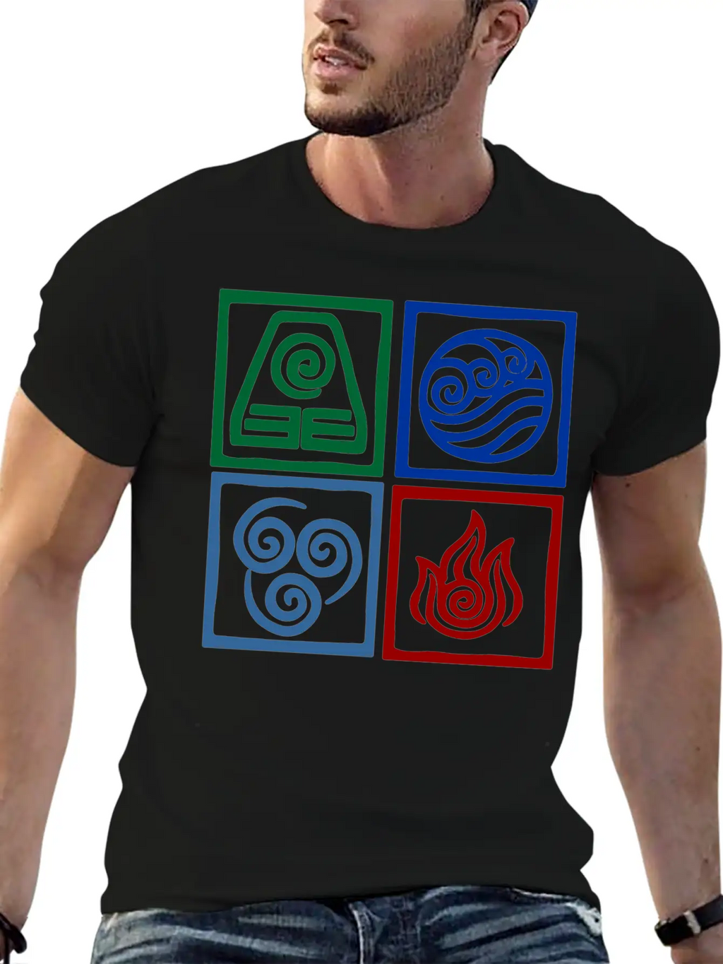 Nation Symbols Logo In Squares. Unisex Casual T-Shirt – Clean Design For Daily Comfort