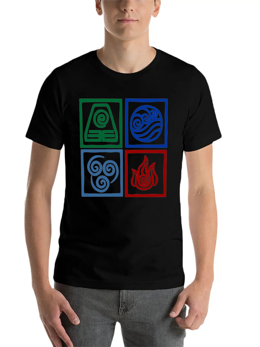 Nation Symbols Logo In Squares. Unisex Casual T-Shirt – Clean Design For Daily Comfort