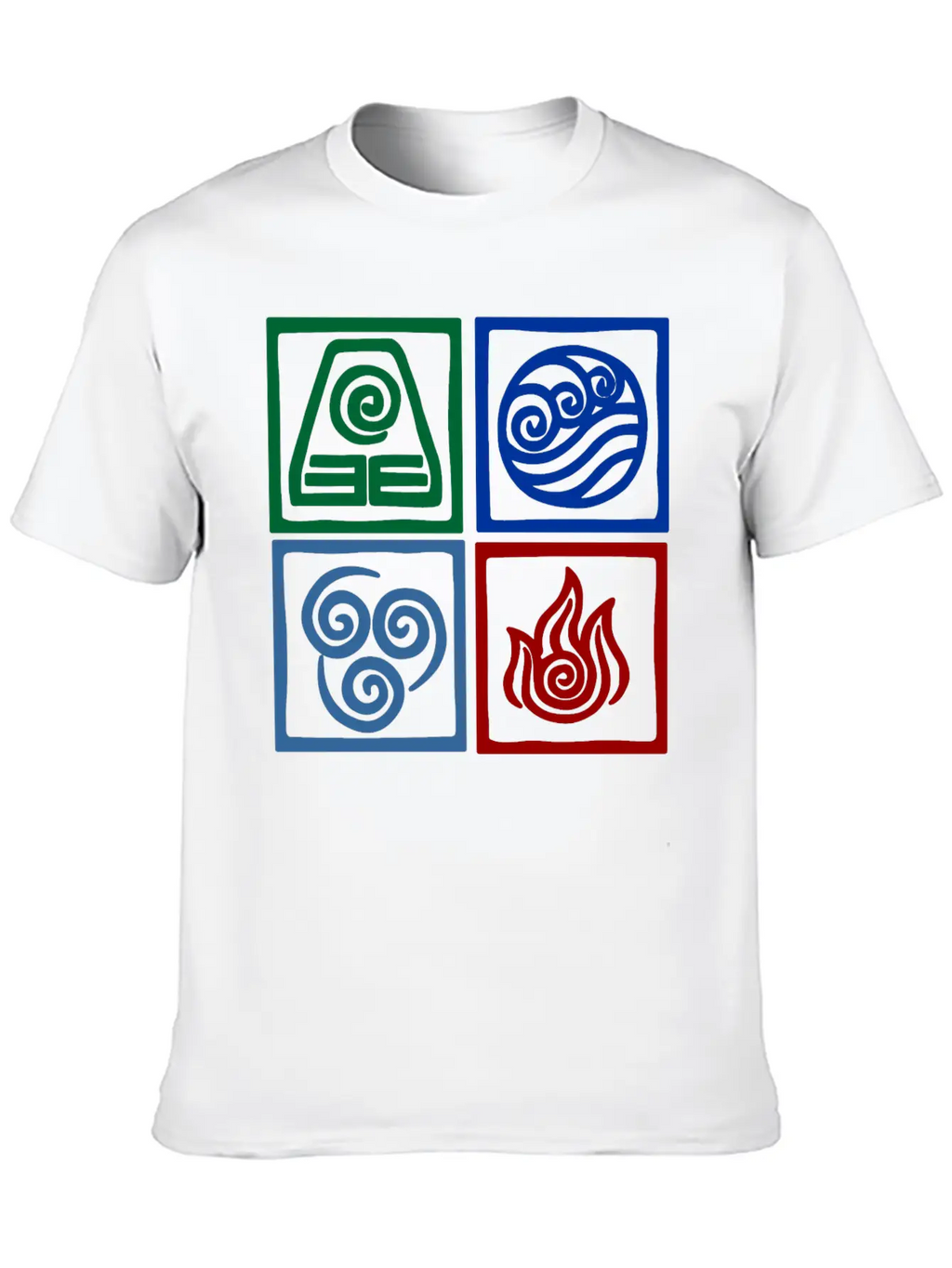 Nation Symbols Logo In Squares. Unisex Casual T-Shirt – Clean Design For Daily Comfort