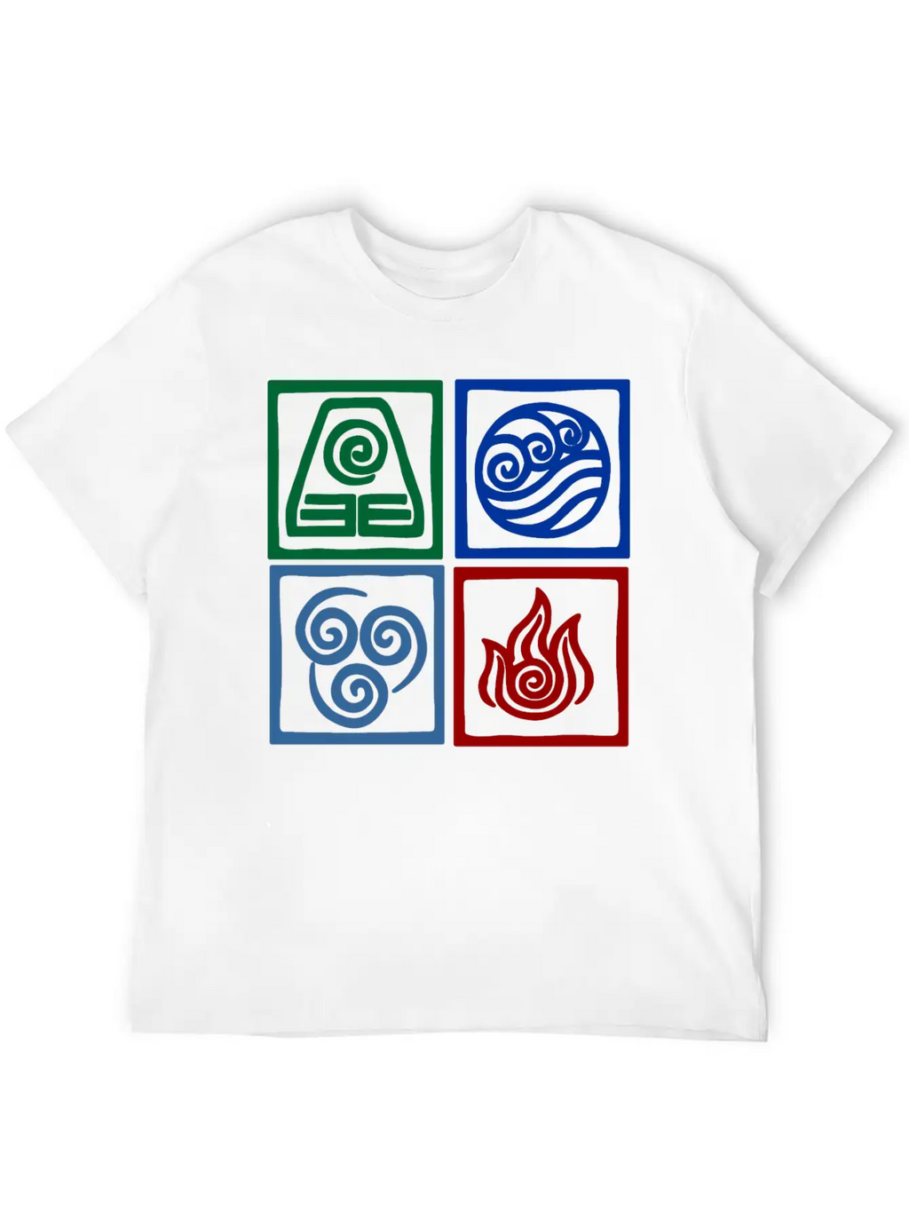 Nation Symbols Logo In Squares. Unisex Casual T-Shirt – Clean Design For Daily Comfort