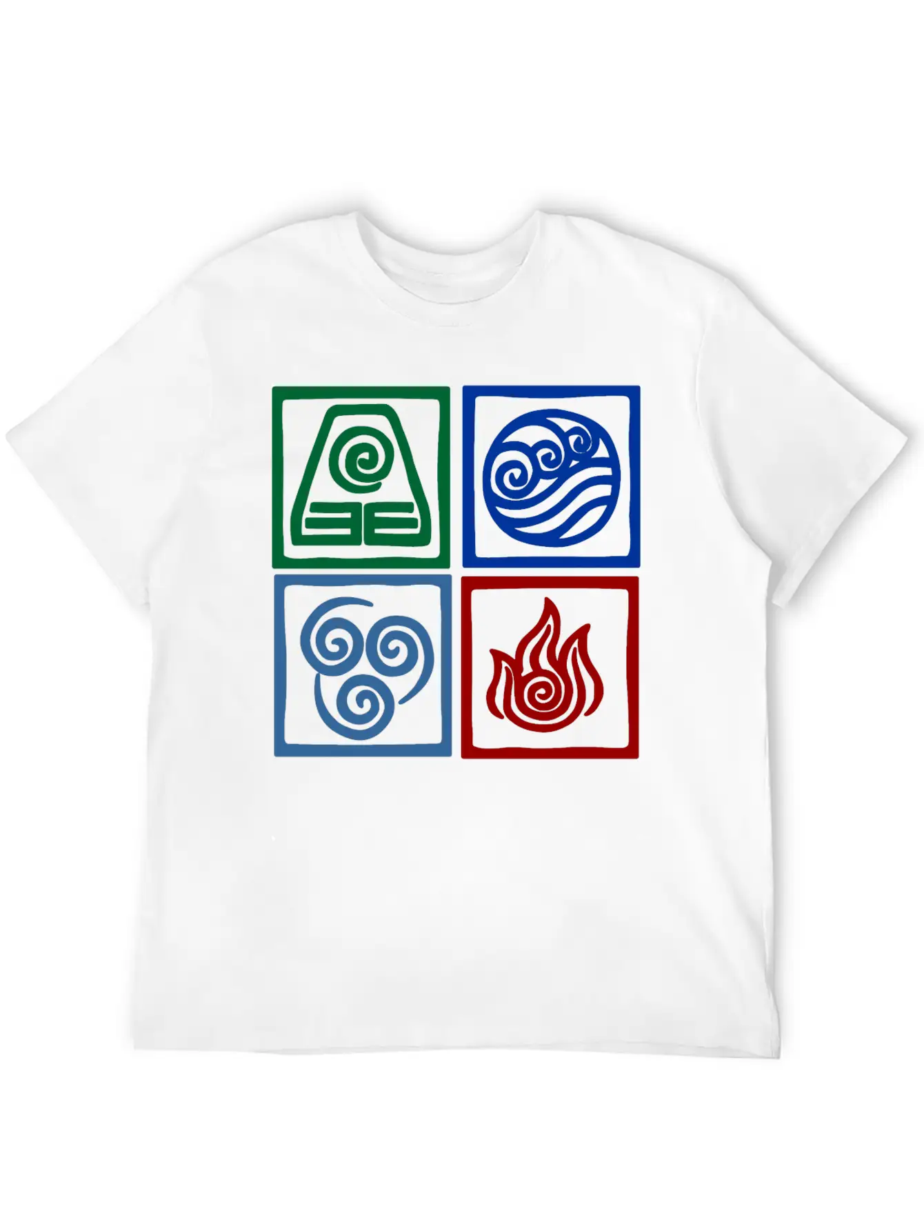 Nation Symbols Logo In Squares. Unisex Casual T-Shirt – Clean Design For Daily Comfort