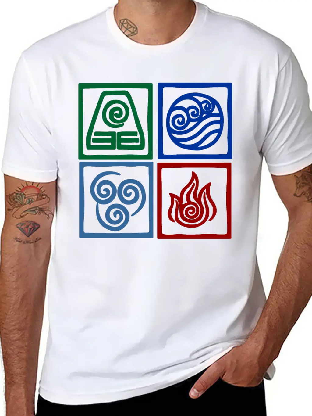 Nation Symbols Logo In Squares. Unisex Casual T-Shirt – Clean Design For Daily Comfort