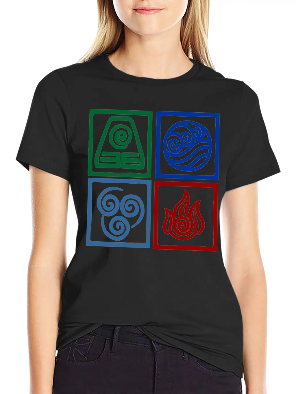 Nation Symbols Logo In Squares. Unisex Casual T-Shirt – Clean Design For Daily Comfort