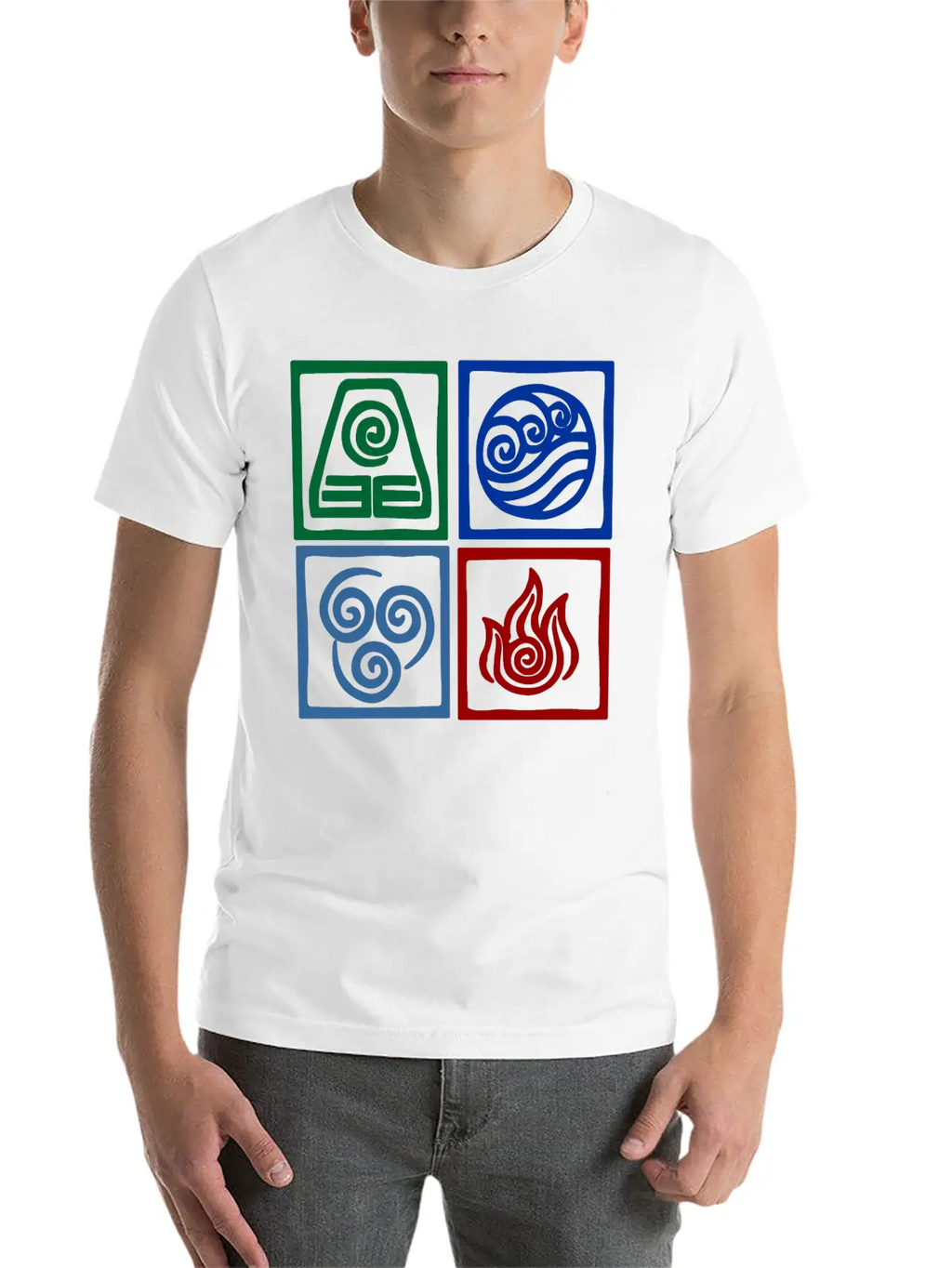 Nation Symbols Logo In Squares. Unisex Casual T-Shirt – Clean Design For Daily Comfort