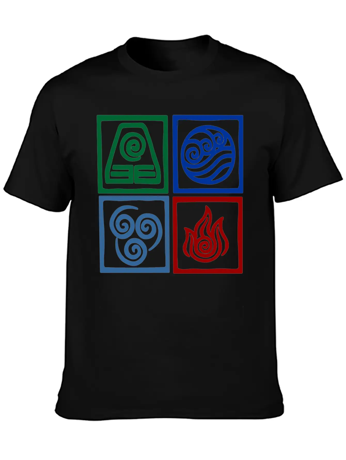 Nation Symbols Logo In Squares. Unisex Casual T-Shirt – Clean Design For Daily Comfort