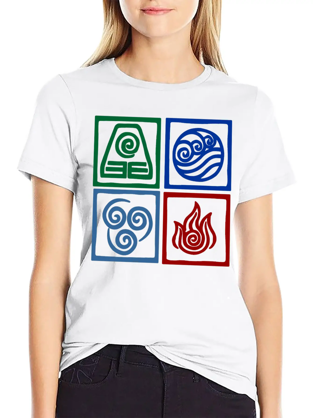 Nation Symbols Logo In Squares. Unisex Casual T-Shirt – Clean Design For Daily Comfort