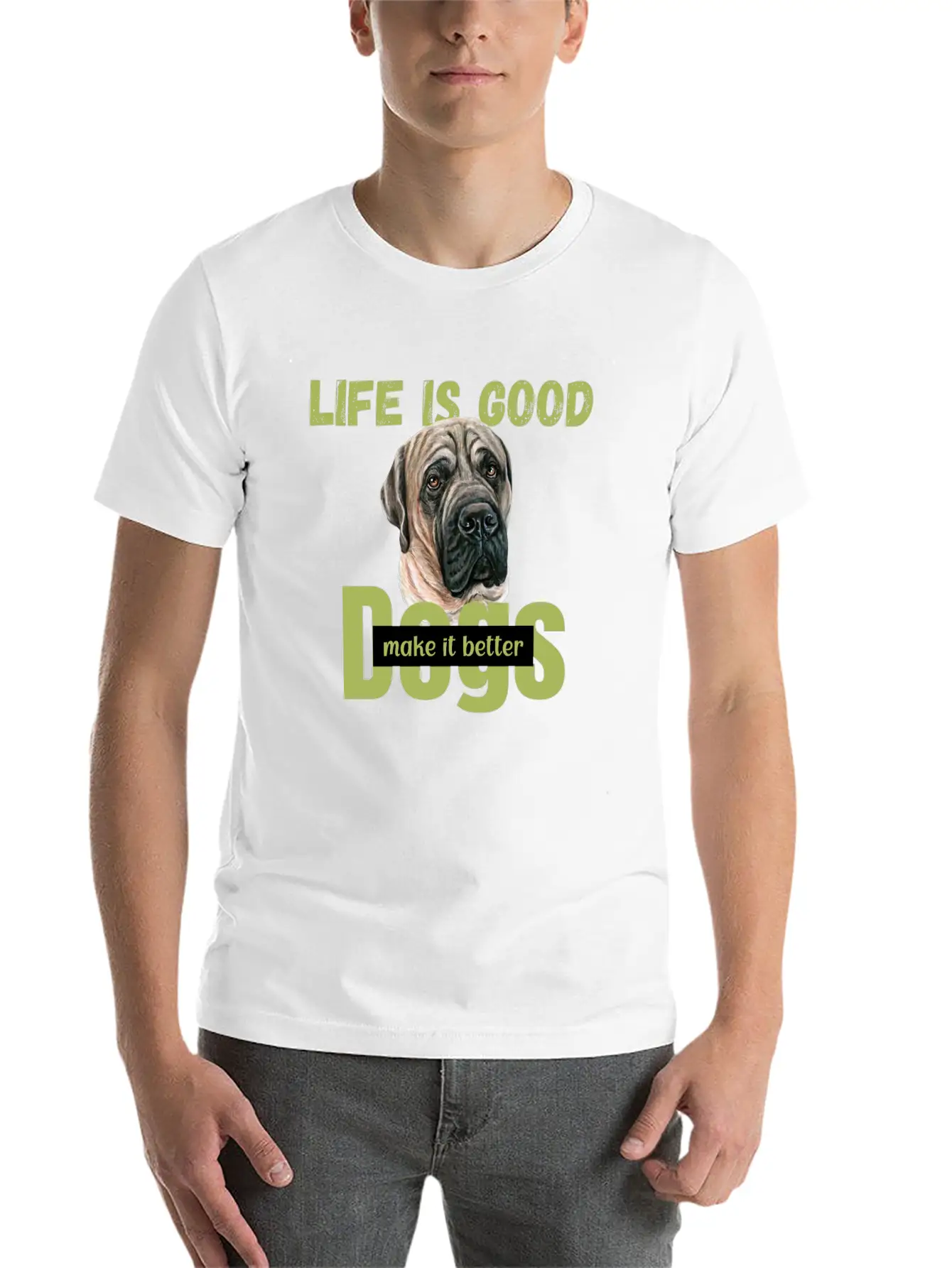 National Dog Day | Dogs Life | Dog Quotes Breathable Soft Cotton T-Shirt – Timeless Casual Look