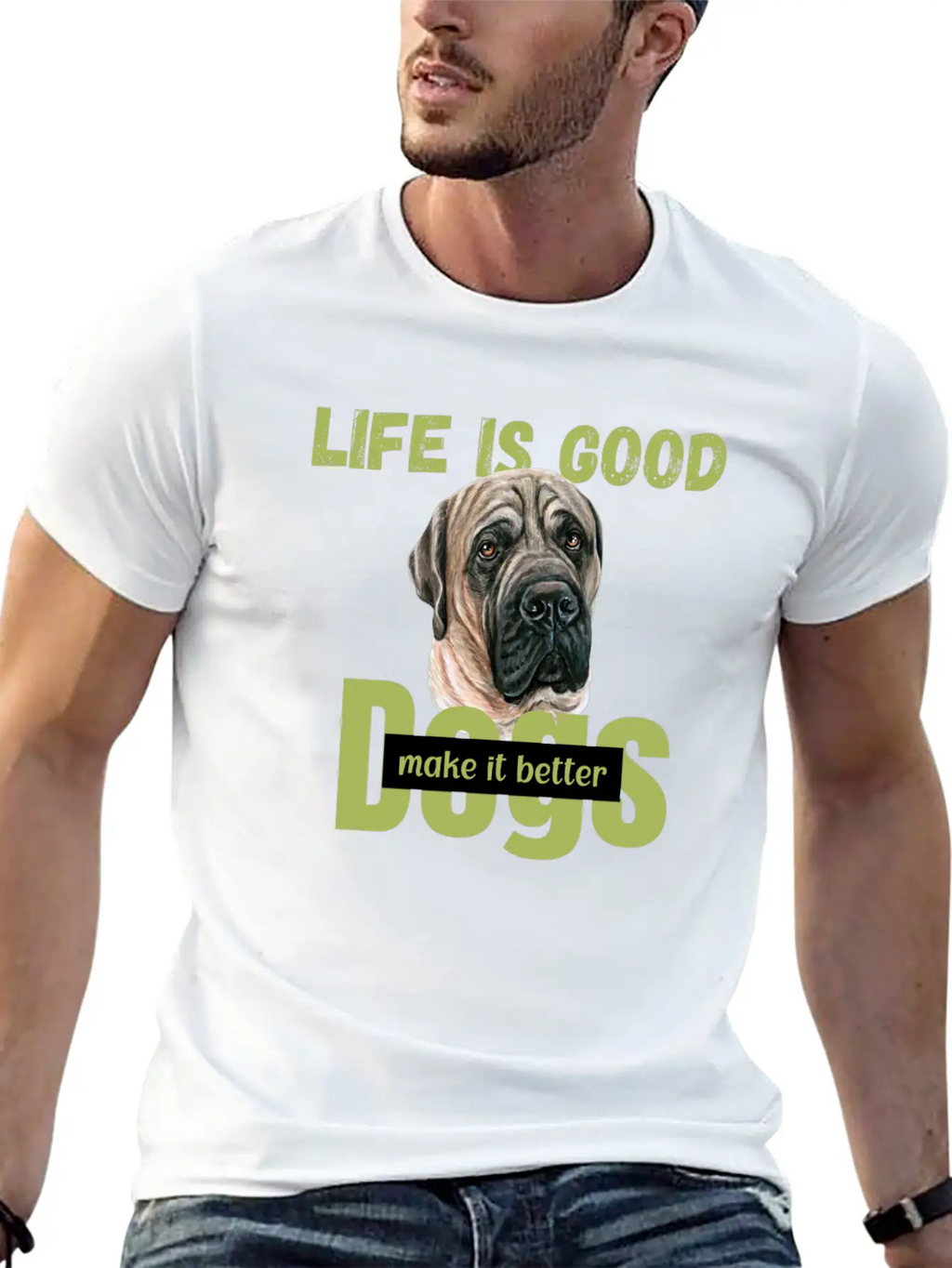 National Dog Day | Dogs Life | Dog Quotes Breathable Soft Cotton T-Shirt – Timeless Casual Look