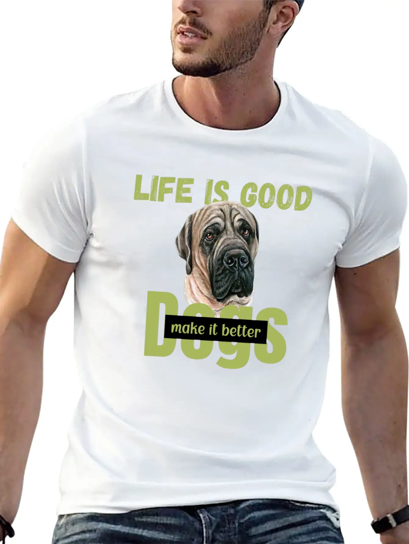 National Dog Day | Dogs Life | Dog Quotes Breathable Soft Cotton T-Shirt – Timeless Casual Look