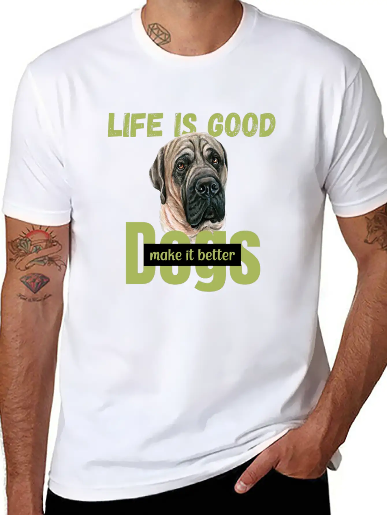 National Dog Day | Dogs Life | Dog Quotes Breathable Soft Cotton T-Shirt – Timeless Casual Look