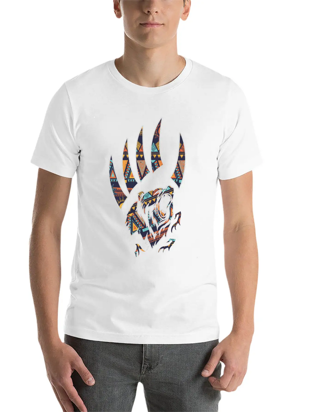 Native American Bear Claw Classic Fit Graphic Tee For Daily Comfort – Unisex Cotton Shirt