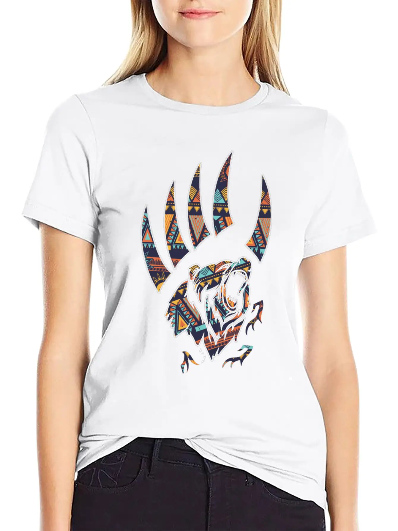 Native American Bear Claw Classic Fit Graphic Tee For Daily Comfort – Unisex Cotton Shirt