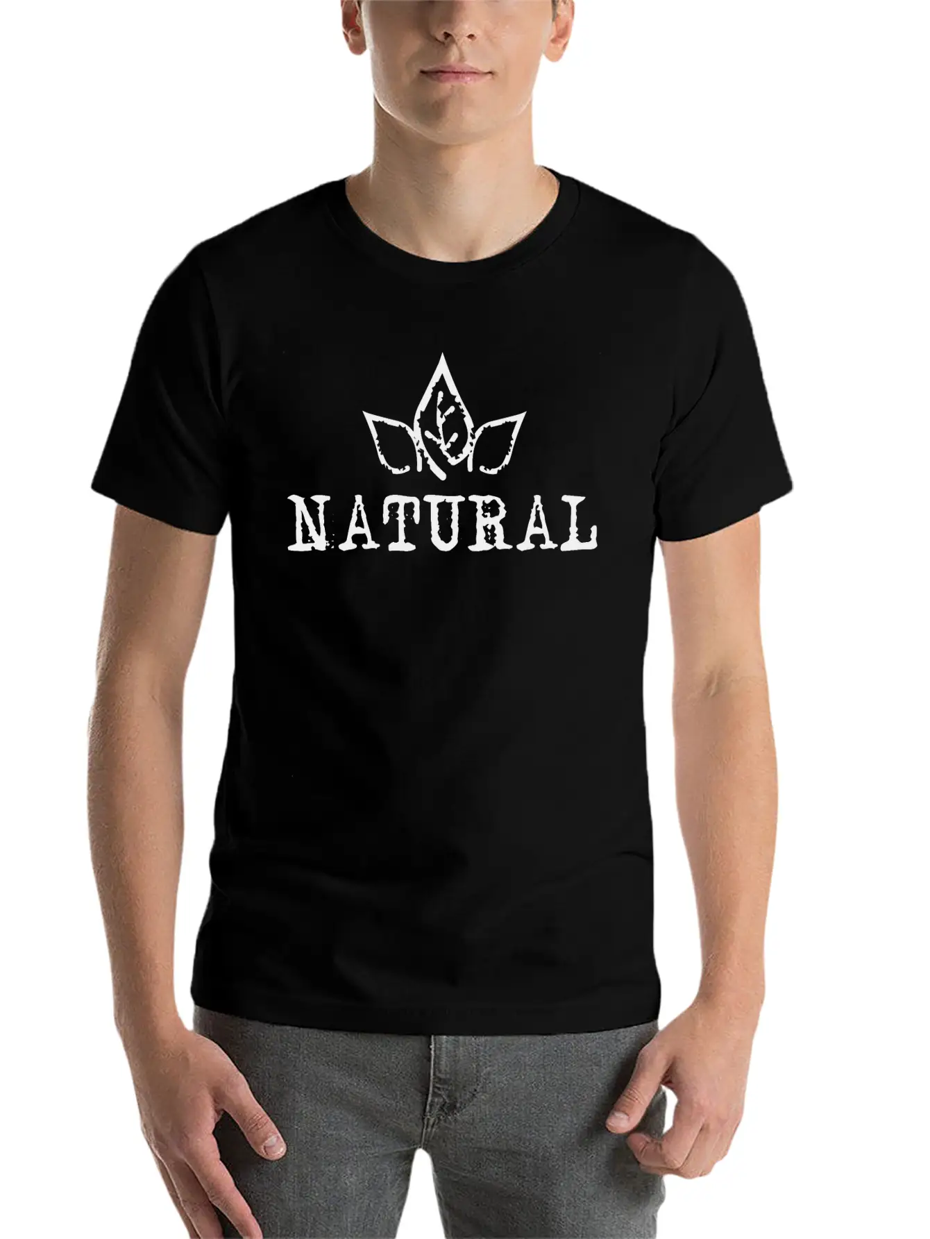 Natural Bio Nature Athlet Fitness Gym Symbol Icon Unisex Short Sleeve Soft Cotton T-Shirt – Casual Everyday Wear