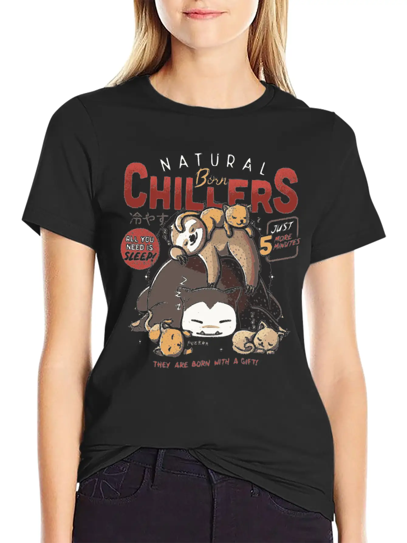 Natural Born Chillers Sloth Relax Sleeping Gift Unisex Casual T-Shirt – Clean Design For Daily Comfort