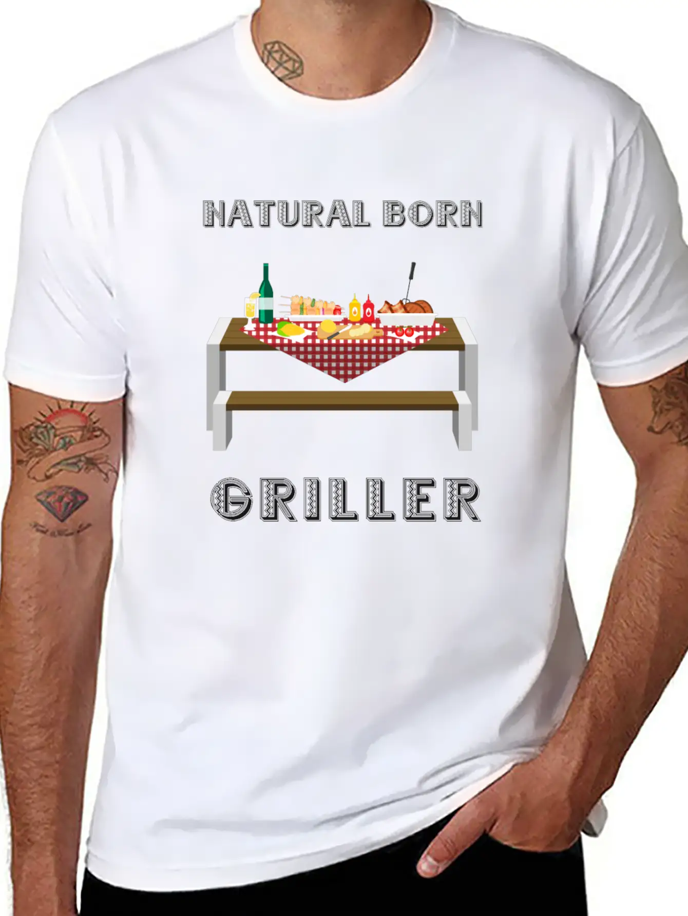 NATURAL BORN GRILLER 32 Unisex Casual T-Shirt – Clean Design For Daily Comfort