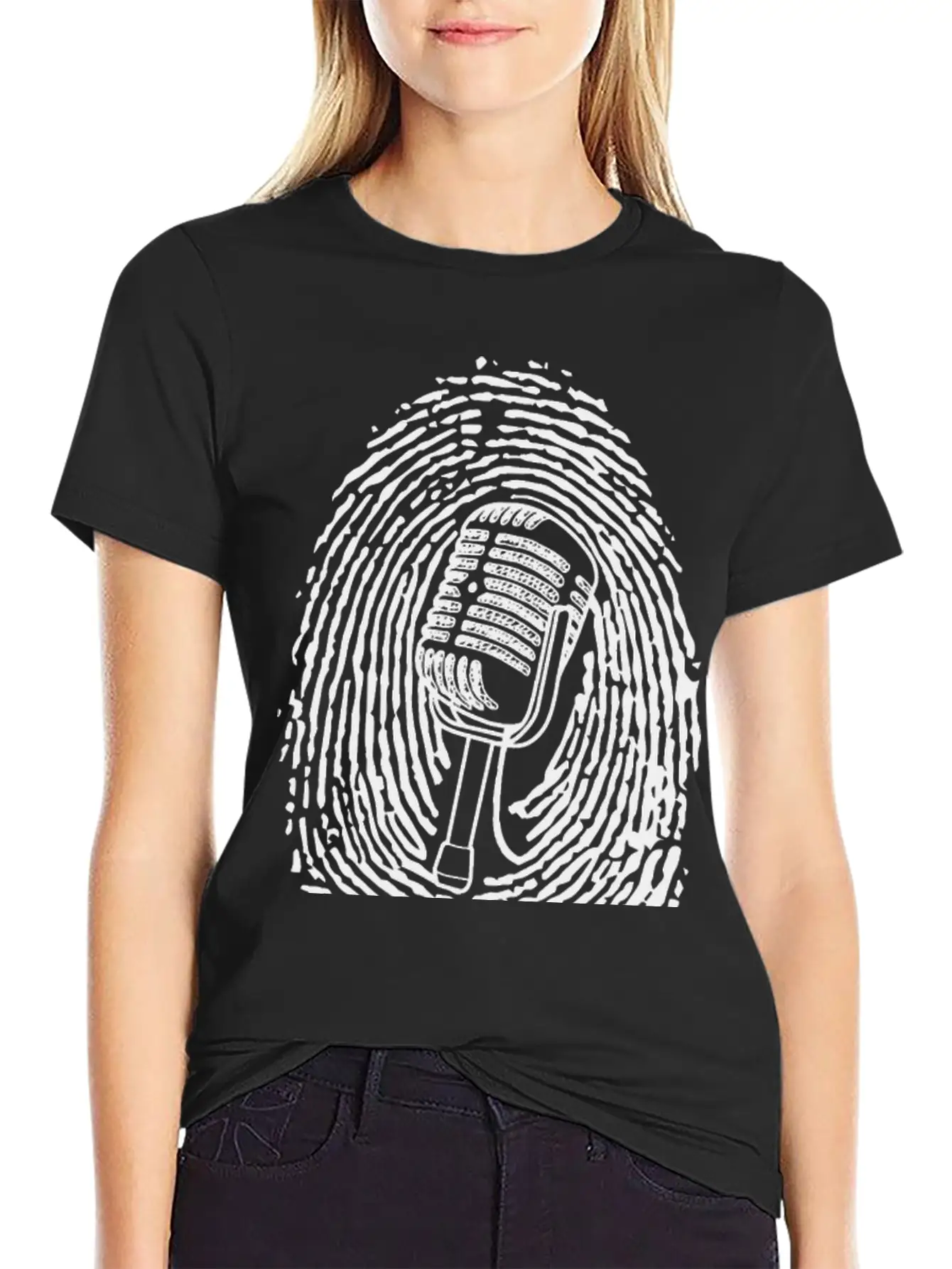 Natural Born Singer T-shirt Black Casual Graphic T-Shirt – Simple And Comfortable Daily Wear