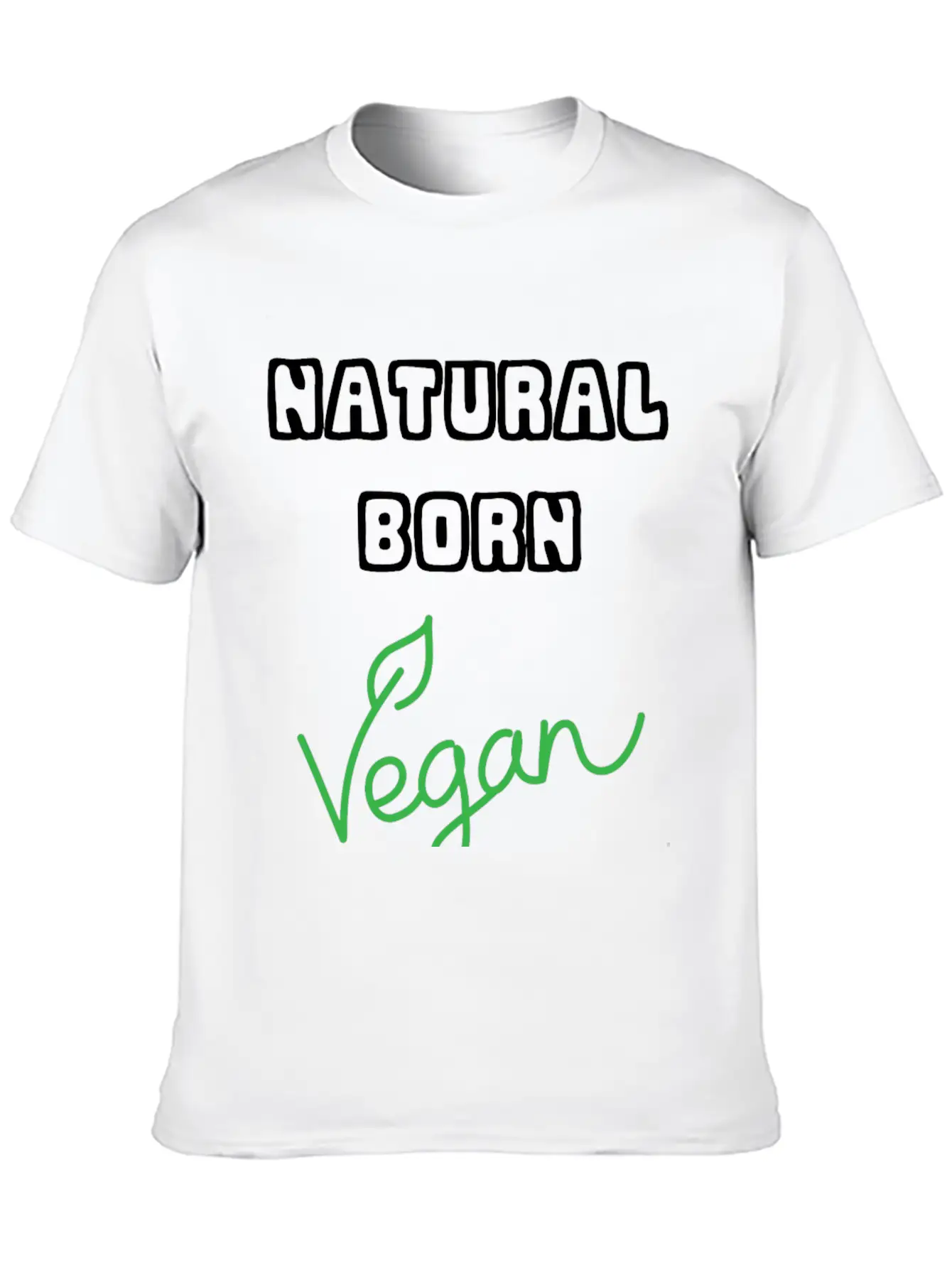 Natural Born Vegan Unisex Short Sleeve Soft Cotton T-Shirt – Casual Everyday Wear