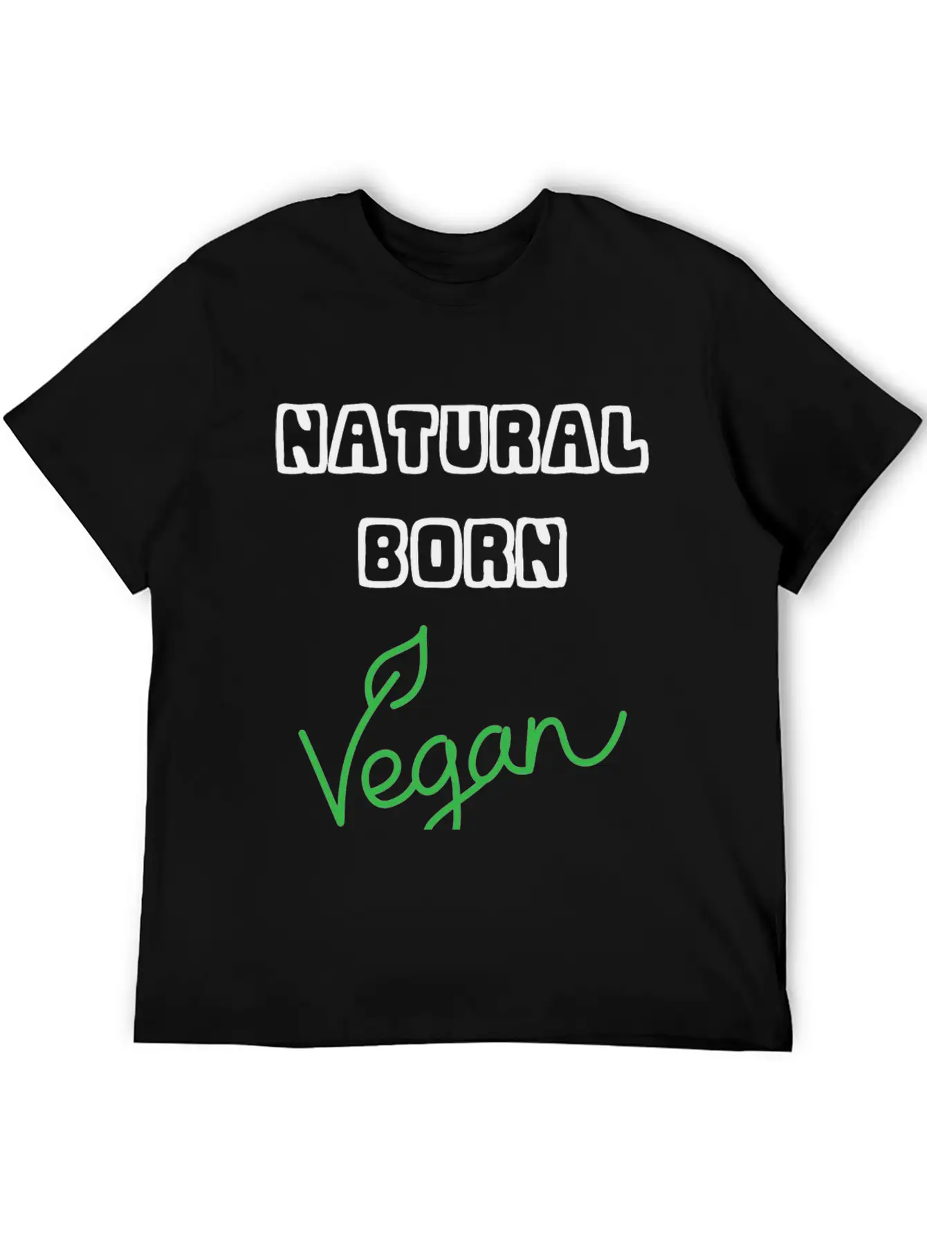 Natural Born Vegan Unisex Short Sleeve Soft Cotton T-Shirt – Casual Everyday Wear