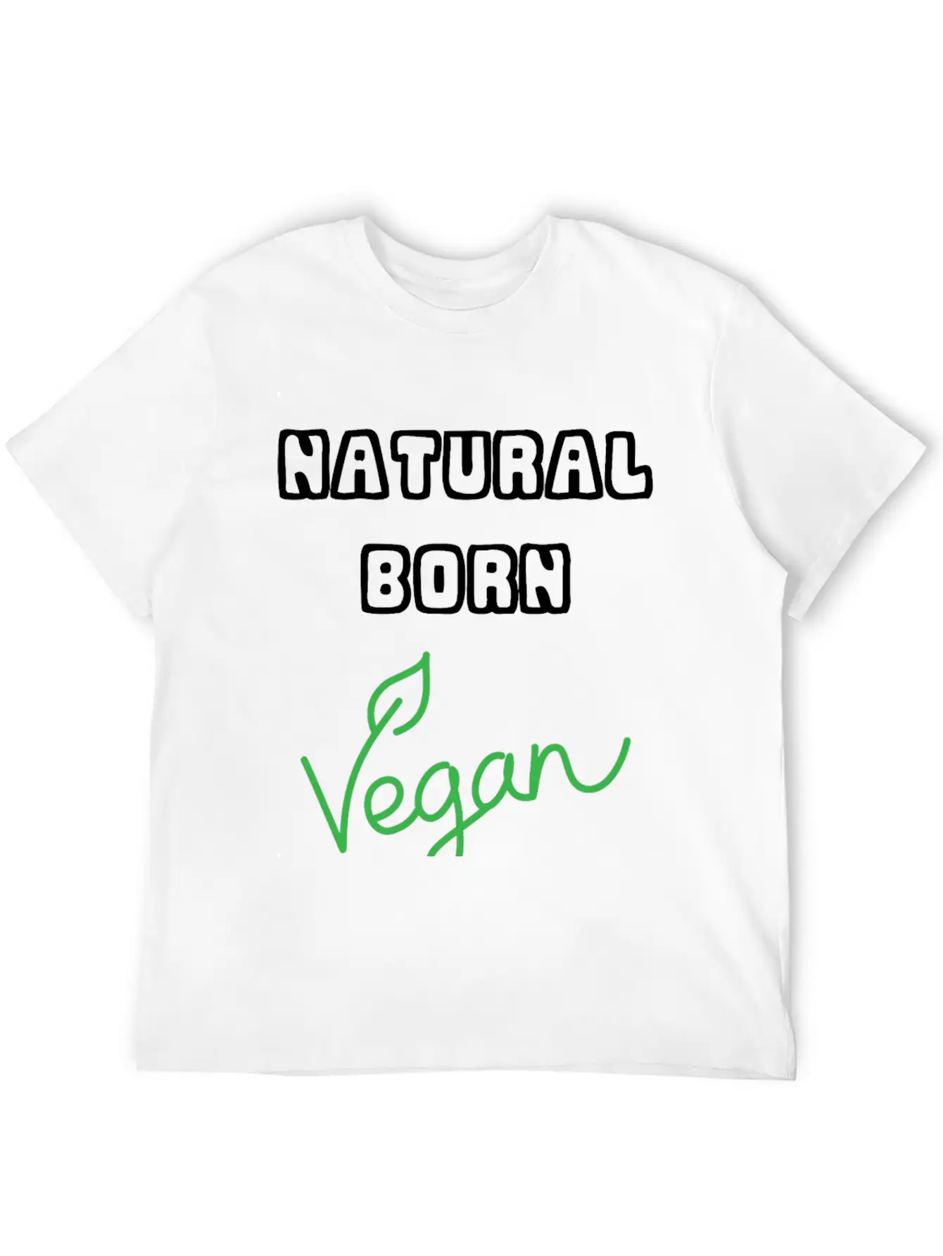 Natural Born Vegan Unisex Short Sleeve Soft Cotton T-Shirt – Casual Everyday Wear