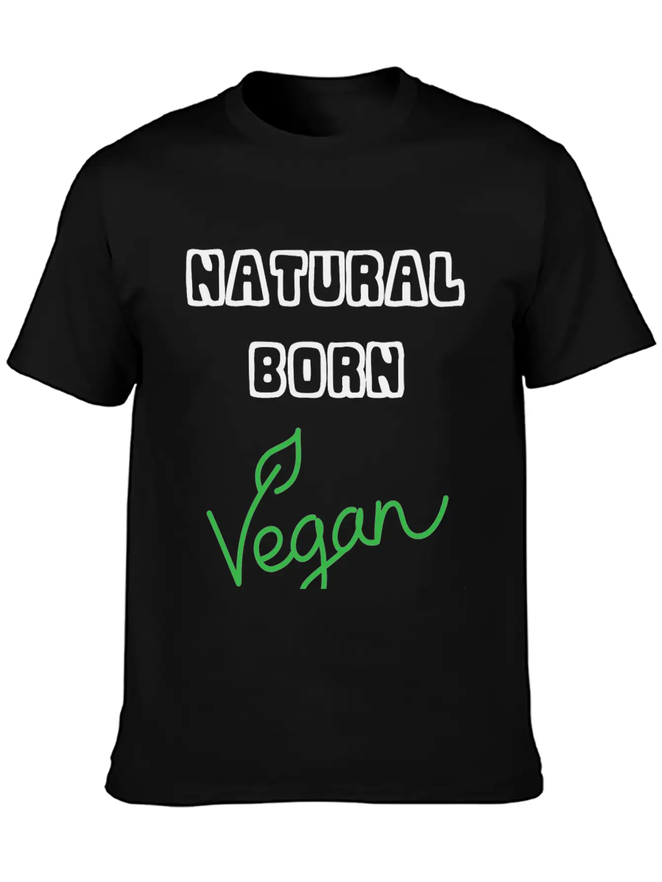 Natural Born Vegan Unisex Short Sleeve Soft Cotton T-Shirt – Casual Everyday Wear