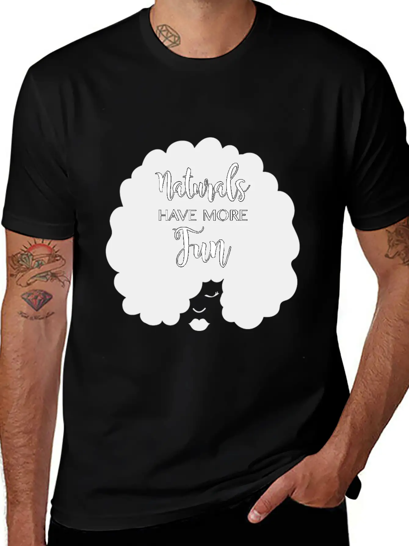 Naturals Have More Fun, Natural Hair Design Essential Cotton Tee For Daily Outfits – Unisex Style