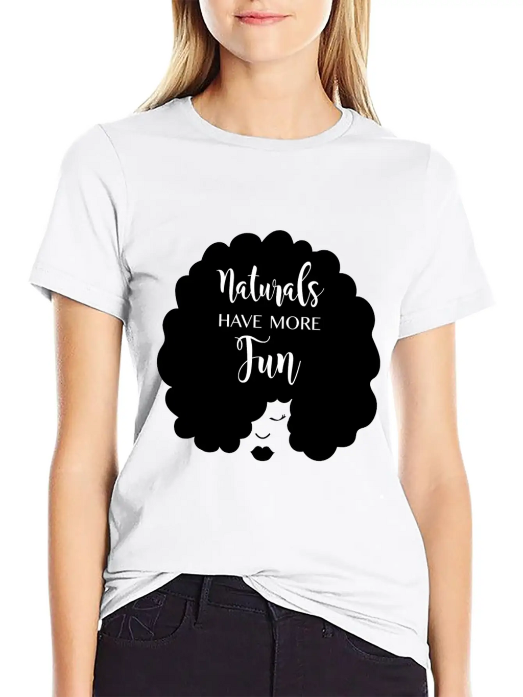 Naturals Have More Fun, Natural Hair Design Essential Cotton Tee For Daily Outfits – Unisex Style