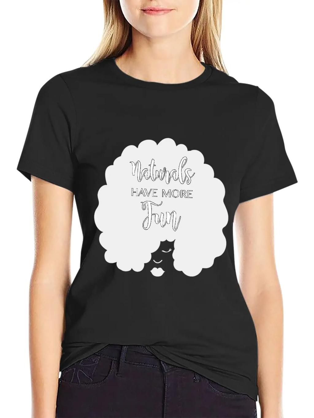 Naturals Have More Fun, Natural Hair Design Essential Cotton Tee For Daily Outfits – Unisex Style