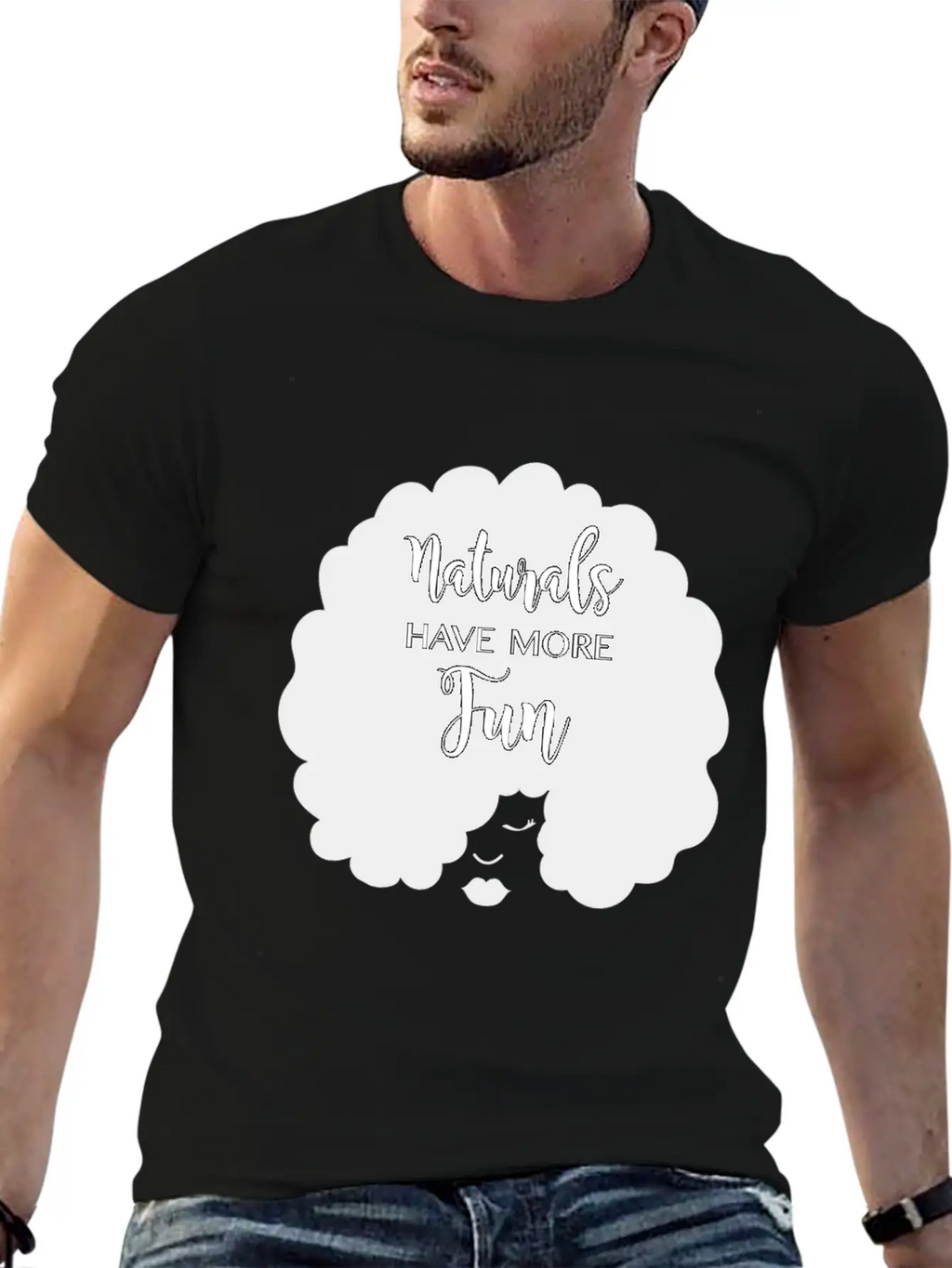 Naturals Have More Fun, Natural Hair Design Essential Cotton Tee For Daily Outfits – Unisex Style