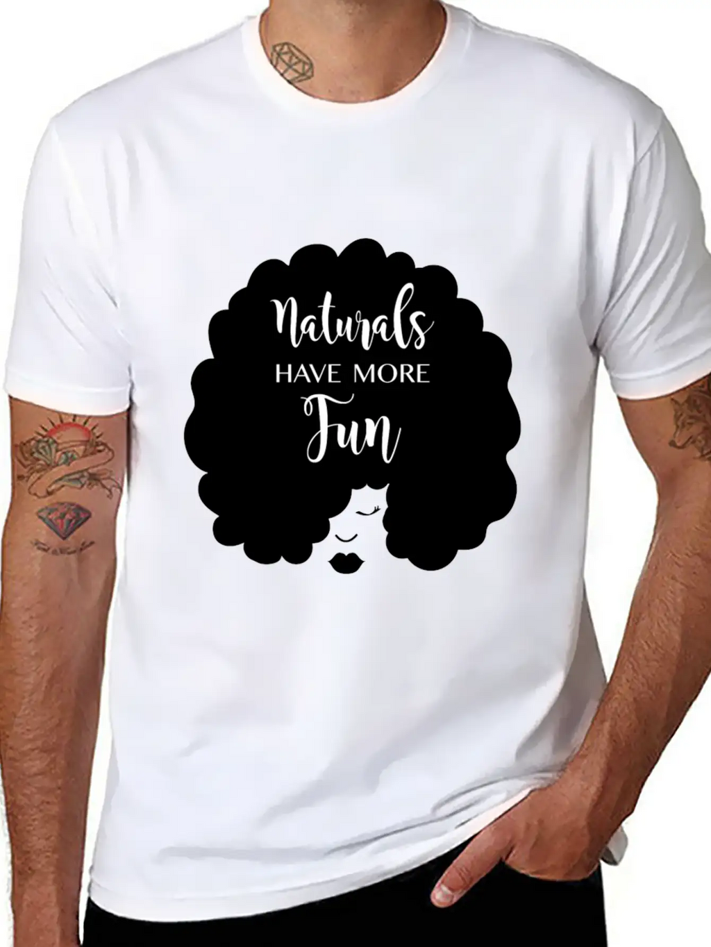 Naturals Have More Fun, Natural Hair Design Essential Cotton Tee For Daily Outfits – Unisex Style
