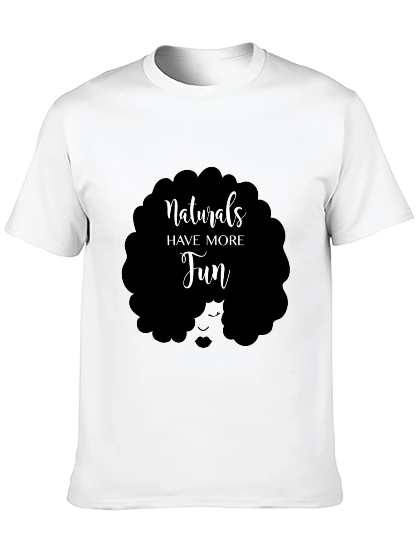 Naturals Have More Fun, Natural Hair Design Essential Cotton Tee For Daily Outfits – Unisex Style