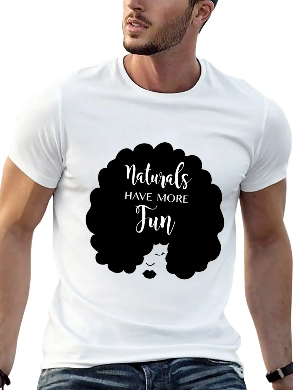 Naturals Have More Fun, Natural Hair Design Essential Cotton Tee For Daily Outfits – Unisex Style